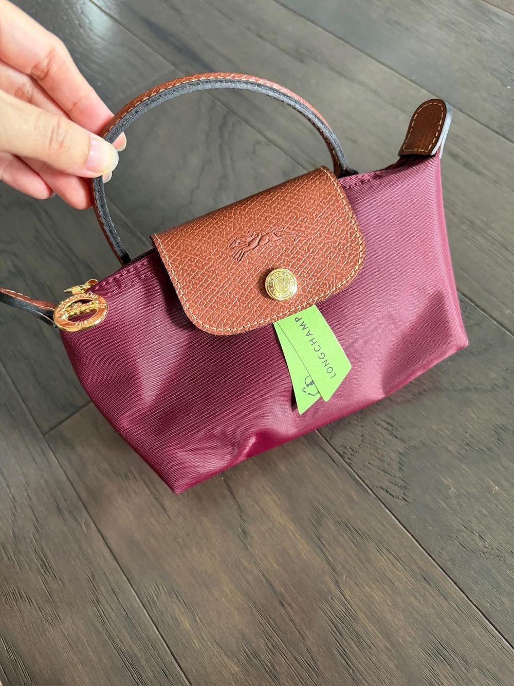 Longchamp Le Pliage Mini Small Top-Handle Bag in Burgundy